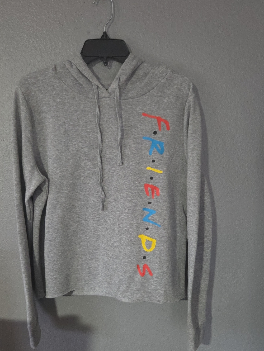 Grey 'Friends' Logo Hoodie Sweater - Casual Pullover